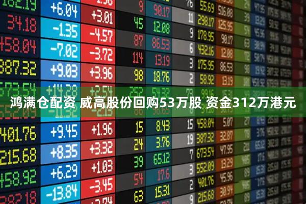 鸿满仓配资 威高股份回购53万股 资金312万港元